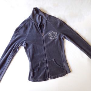Bebe Dark Gray Velour Jacket size XS